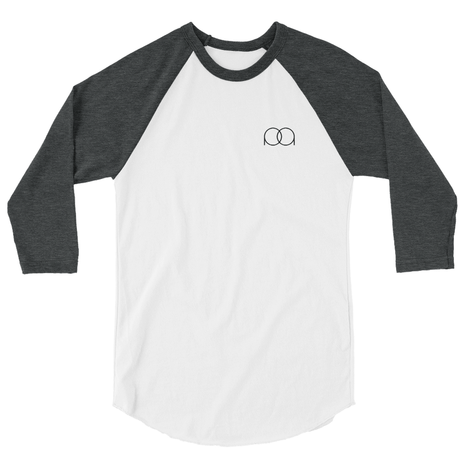 PAQcase Men's 3/4 Tee Consumer PAQCase White/Heather Charcoal XS 