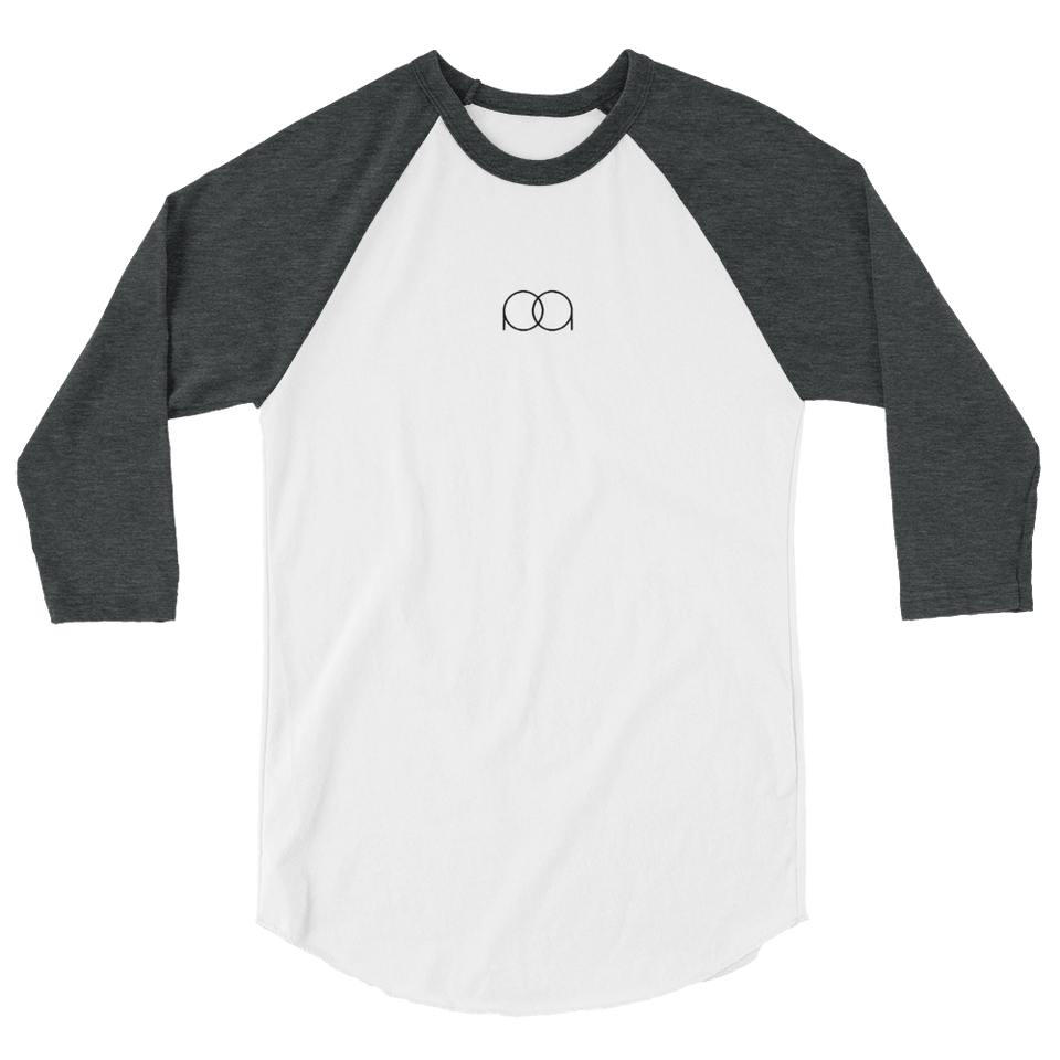 PAQcase Women's 3/4 Tee Consumer PAQCase White/Heather Charcoal XS 